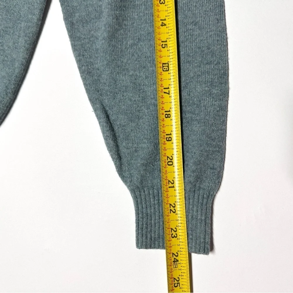 Men L.L. Bean XXL Lambswool Nylon Blue Turtleneck Sweater Casual Winter Preppy